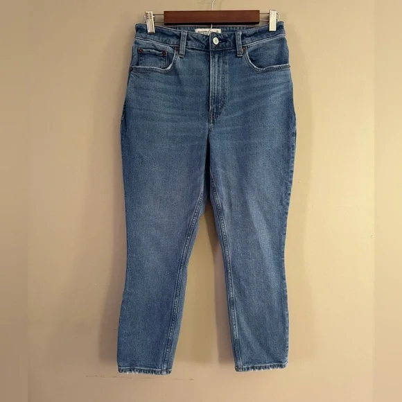 Abercrombie&Fitch The skinny High Rise Curve Love Blue Women's Jeans Sz 27 - Picture 2 of 9